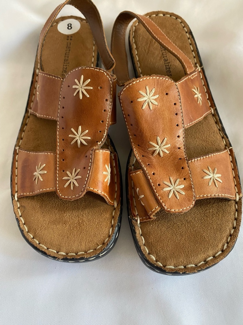 Naturalizer "Chavaro" Womens Sandal Sz 8M Elastic Strap Walking Comfort Hawaiian - Picture 4 of 12
